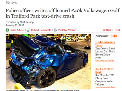 Τράκαρε εν ώρα υπηρεσίας με το “δανεικό” VW Golf R;